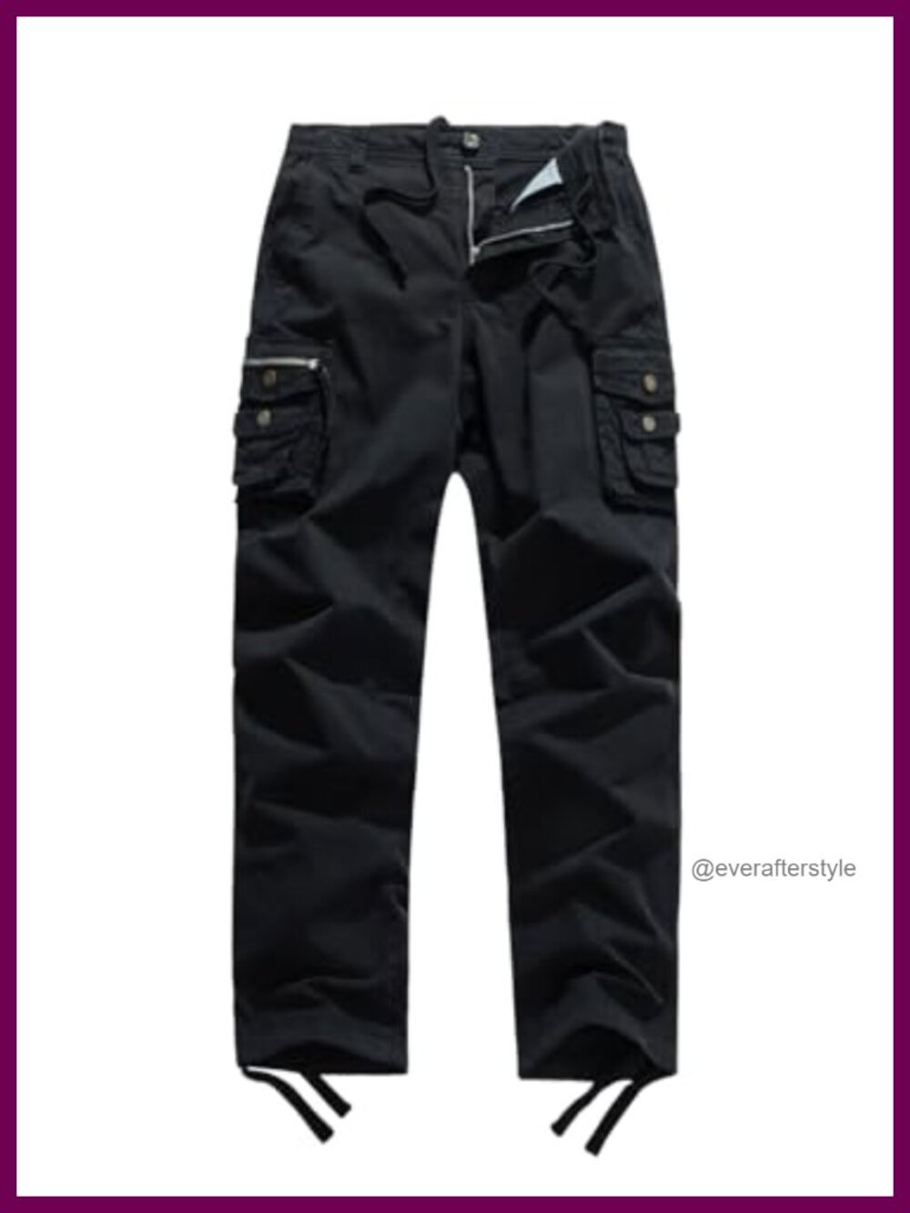 FOURSTEEDS Women's Mid Rise Cargo Hiking Pants Multi Pocket Drawstring